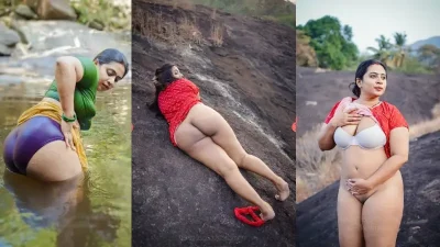 Nila Nambiar Outdoor Full Nude Saree Strip Bathing 2025 Hot Video